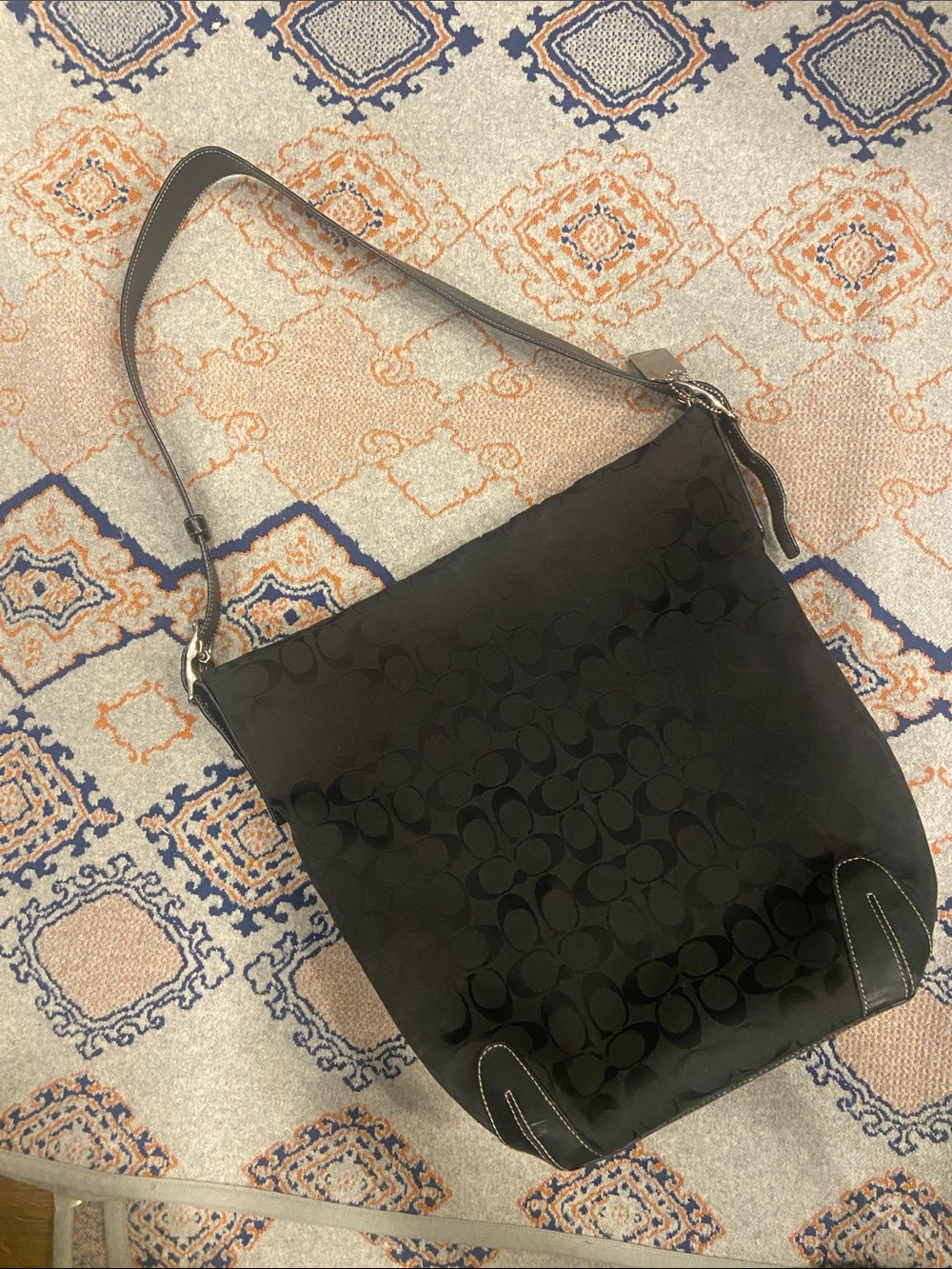Coach Black Soho Signature Jacquard Y2k Big Bucket Sh… - Gem Coach Black Soho Signature Jacquard Y2k Big Bucket Sh… - Gem
